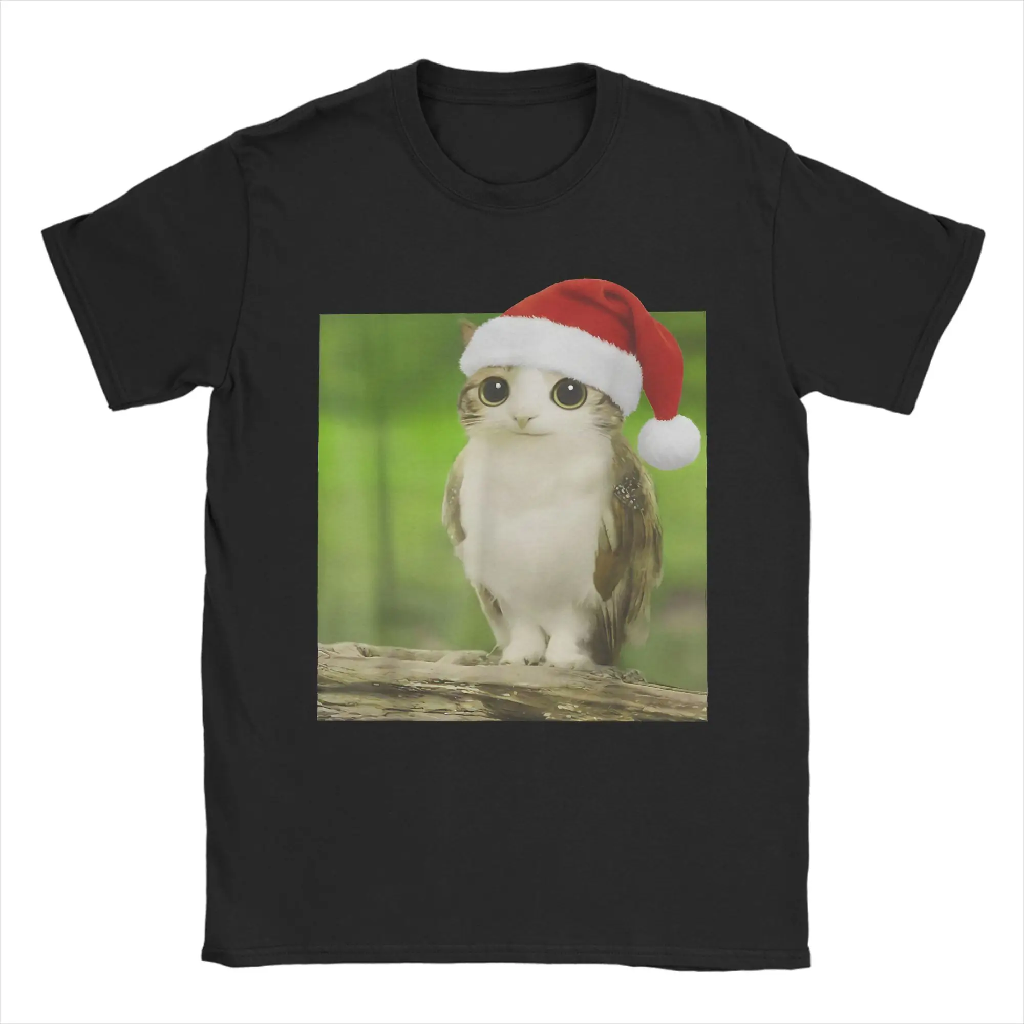 Funny Adorable Cat Owl Brainrot Meme Meowl Christmas Women T Shirts Awesome Tees Short Sleeve Crew Neck T-Shirt Clothing