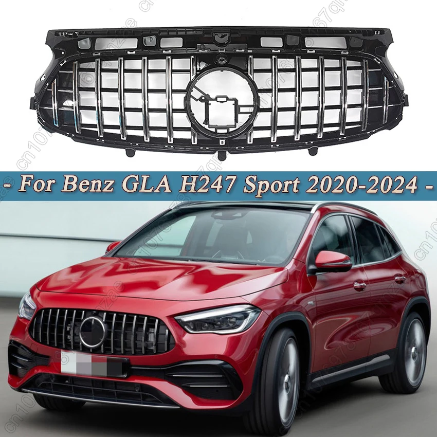 

Car Front Kidney Bumper Grills For Mercedes Benz GLA Class Sport H247 GLA 200 250 2020-2024 ABS Accessories ABS Front Grille