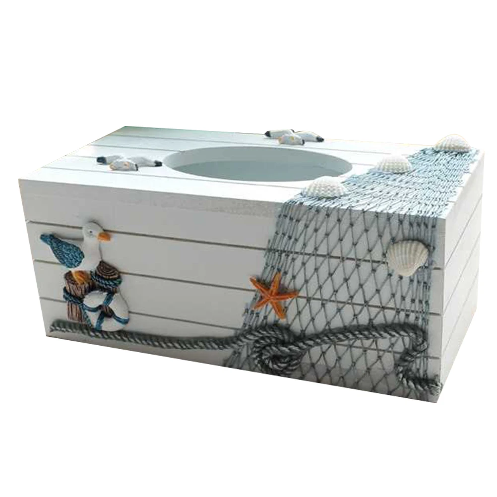 

Wooden Tissue Box Holder Office Car Decor Wear Resistant Vintage Classic Pattern Storage Container