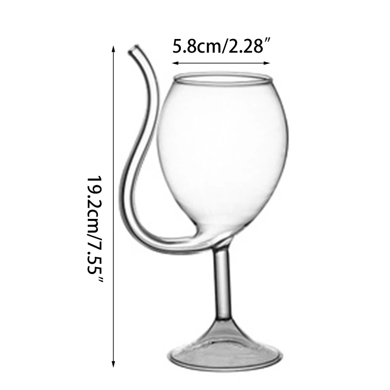 Creative Red Wine Glass Cocktail Clear Juice Cup Goblet with Drinking Tube Straw for Wedding Party Home Restaurant