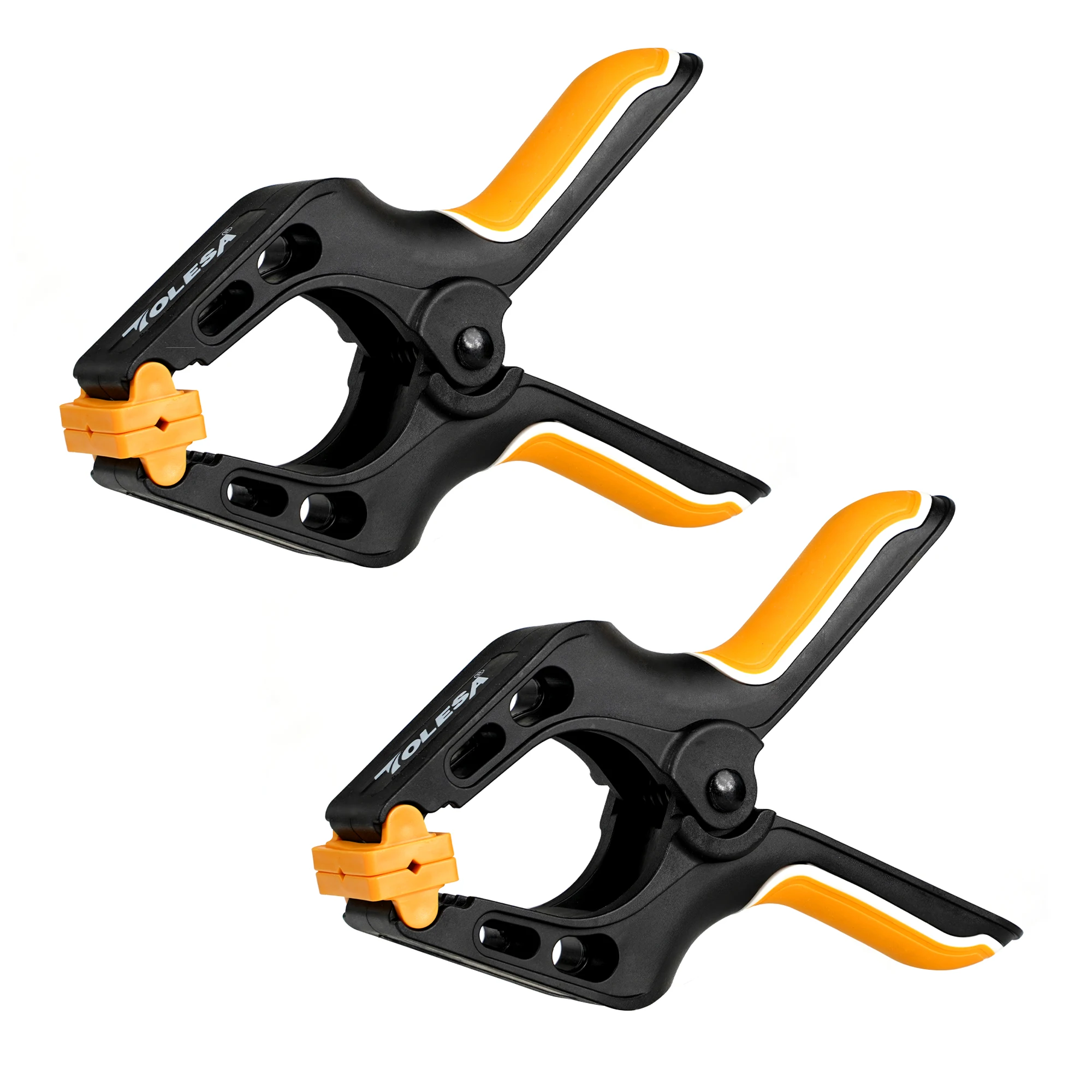 TOLESA 7 Inch Heavy Duty Spring Clamps 2-Pack, Wood Clamps with 30Lbs Powerful Clamping Force Deep Throat Nylon Clamps