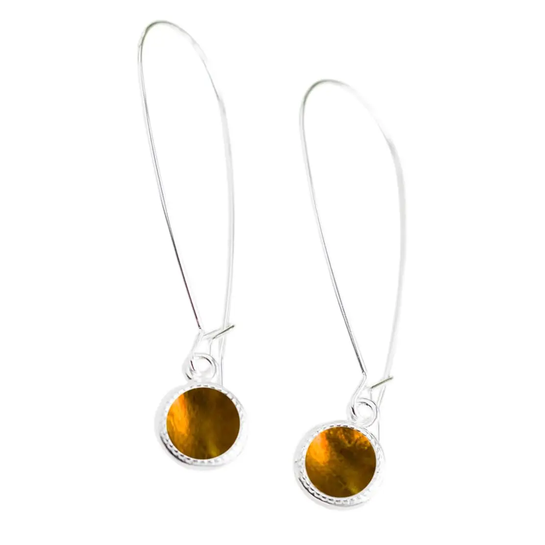 

Eco-Conscious Long Dangle Earrings Crafted From Recycled Glass, Silver-Tone Metal, USA Made, Perfect For Gifting