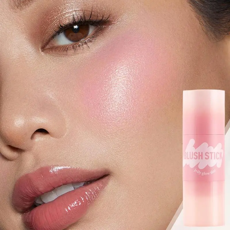 Smooth Blush Stick Double Ended Cheek Tint Highlighting Stick High-End Lip Cheek Tint High Pigment Hydrating Pink Blusher