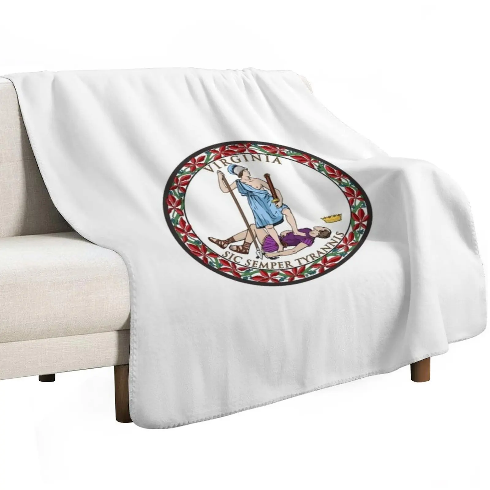 Virginia State Seal Throw Blanket Moving manga Bed Fashionable Stuffeds cosplay anime Luxury Designer Blankets