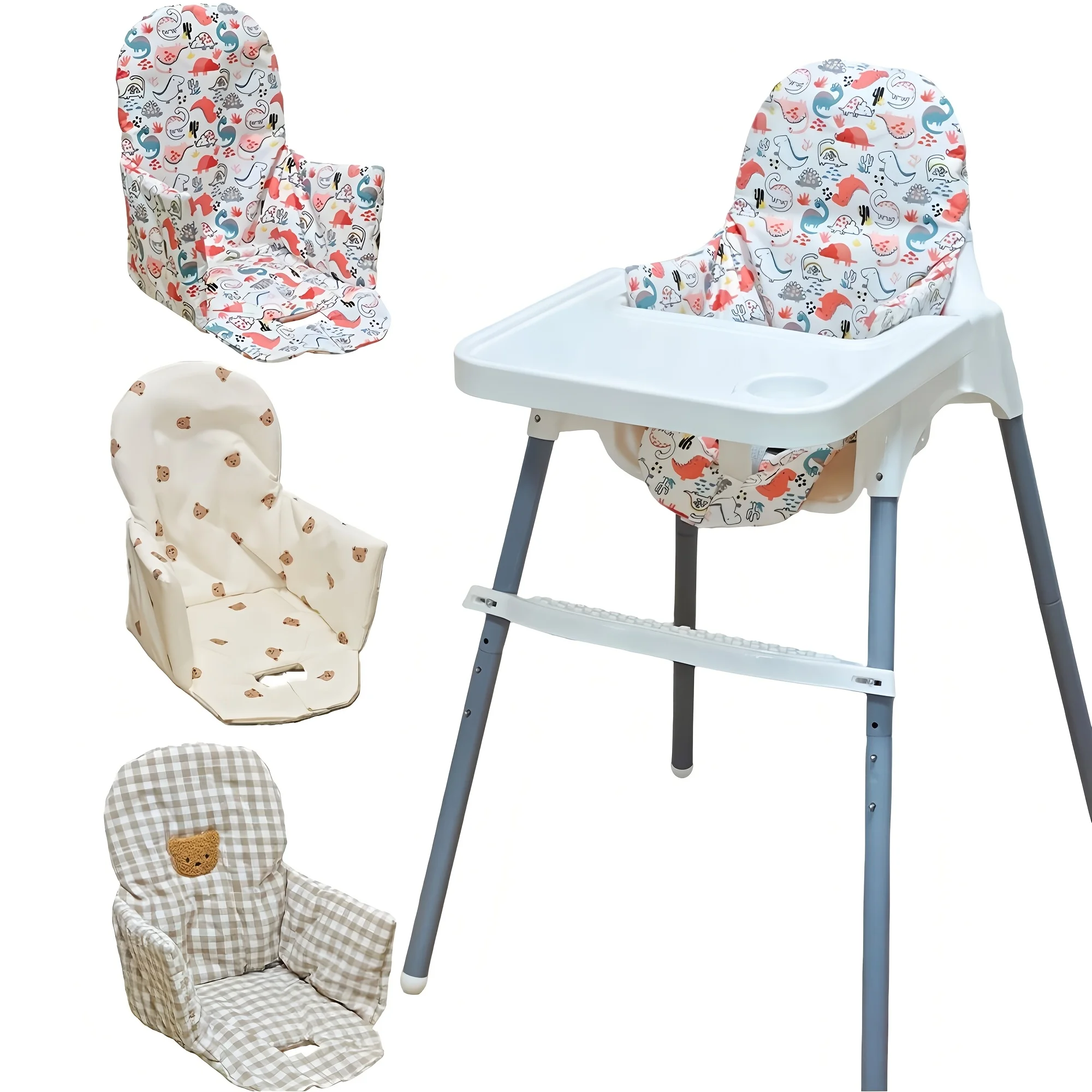 Nordic Style Baby High Chair Cushion Thick Warm Autumn Winter Seat Pad Portable Non Slip Anti Skid Dining Chair Accessory Full