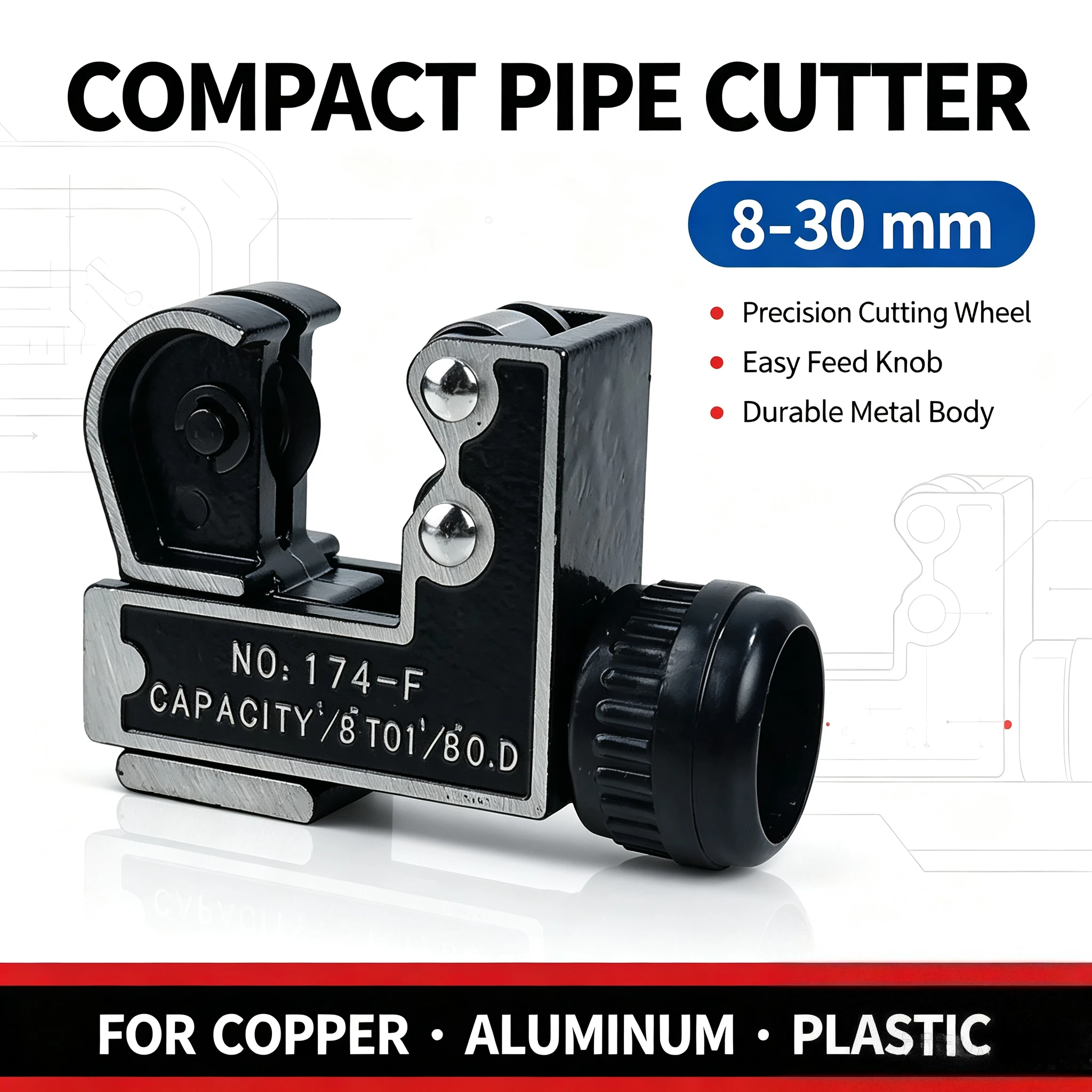 Mini Tube Cutter 3-16/22/28mm Pipe Cutter 1/8''-1-1/8'' Shear Brass Copper Aluminium Plumbing Refrigeration Cutting Tools