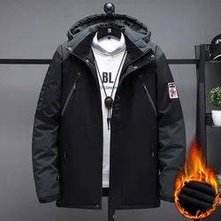 Outdoor Schwarz Mode Parkas Zip Up Jacke Winter Dicke Samt Oversize 7XL 8XL 9XL Mantel Für Männer der Winddicht Wasserdicht kleidung