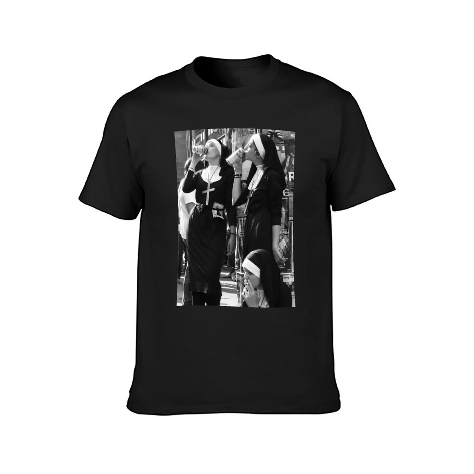 Nuns Drinking T-Shirt blue lock oversize t-shirts man quick drying custom t shirt vintage t shirt men