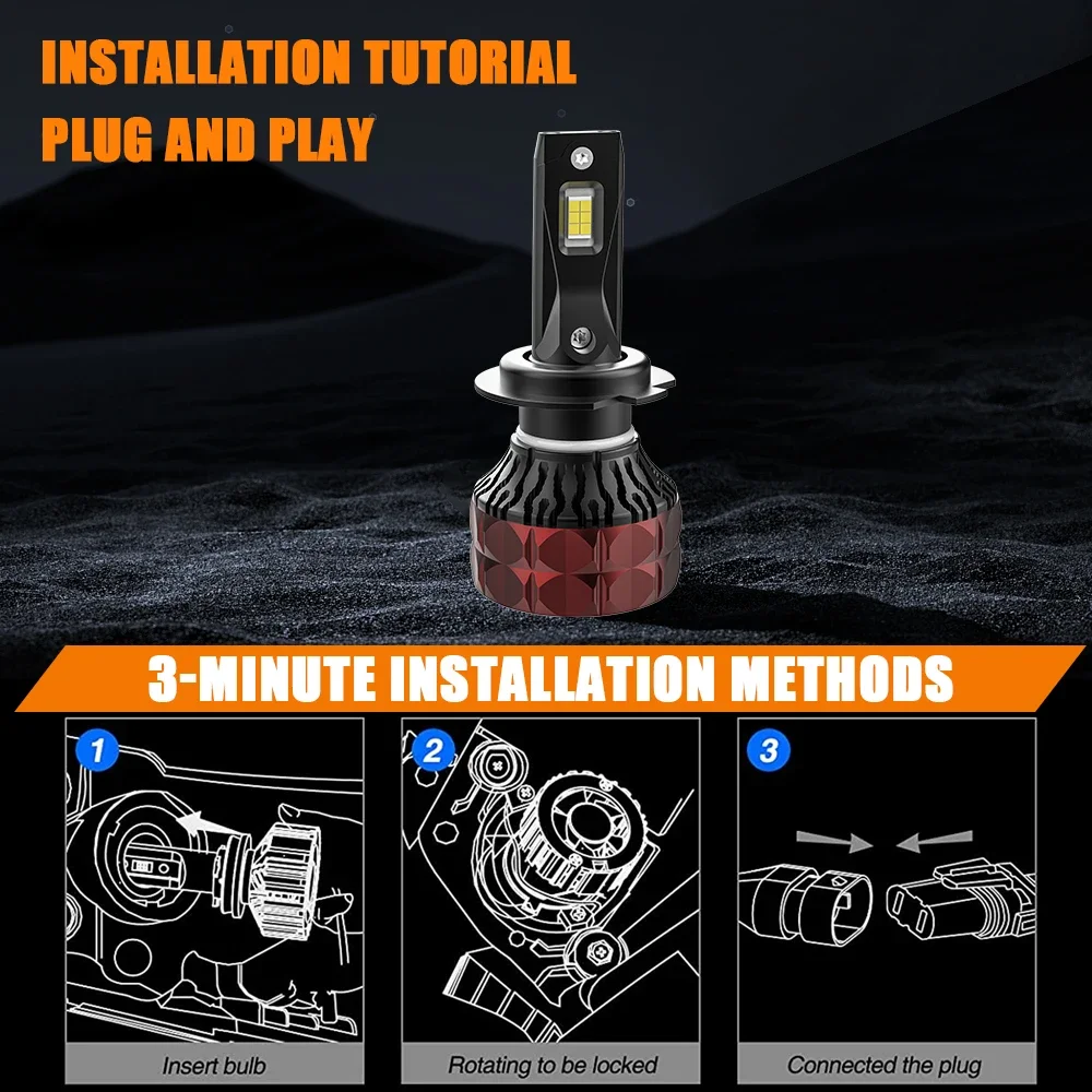 Super brilhante h4 h7 h11 led farol canbus h1 9005 hb3 9006 hb4 9012 6000k 110w 230000lm lâmpada de nevoeiro 1:1 mini lâmpada para carro