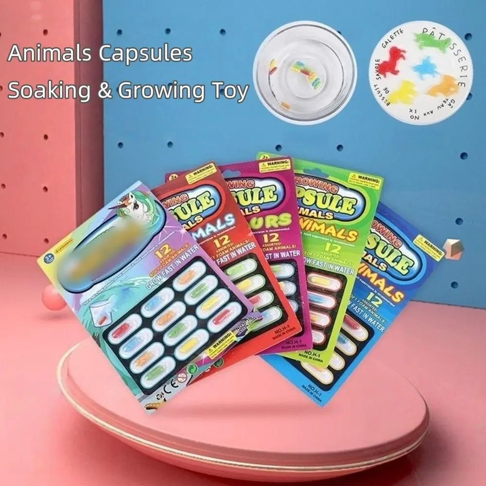 

3 Pack Growing in Water Animals Soaking Toys Creative Stretchable Grow Capsules Toy Relieve Stress Sponge Bathing Toy Baby Gifts