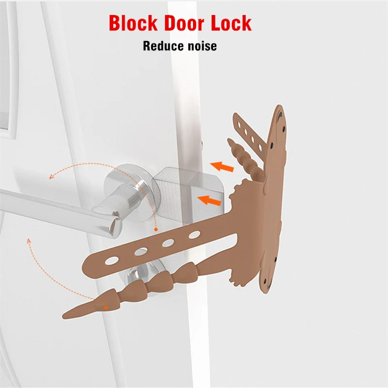 Block Door Lock 4 Level Adjustable Mute Lock Cover Anti-collision Protection Buffer Pad Prevent Closing Door Impact Reduce Noise