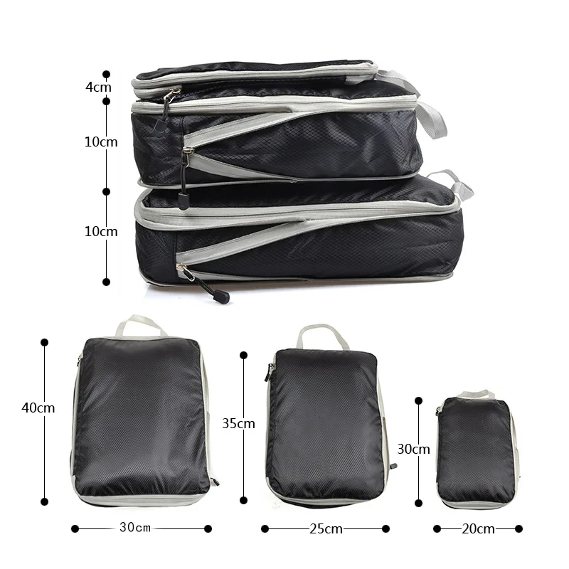 Travel Luggage Organizer Compression Packing Cubes for Carry on Luggage Large Capacity Suitcase Bags Set Waterproof Storage Bags