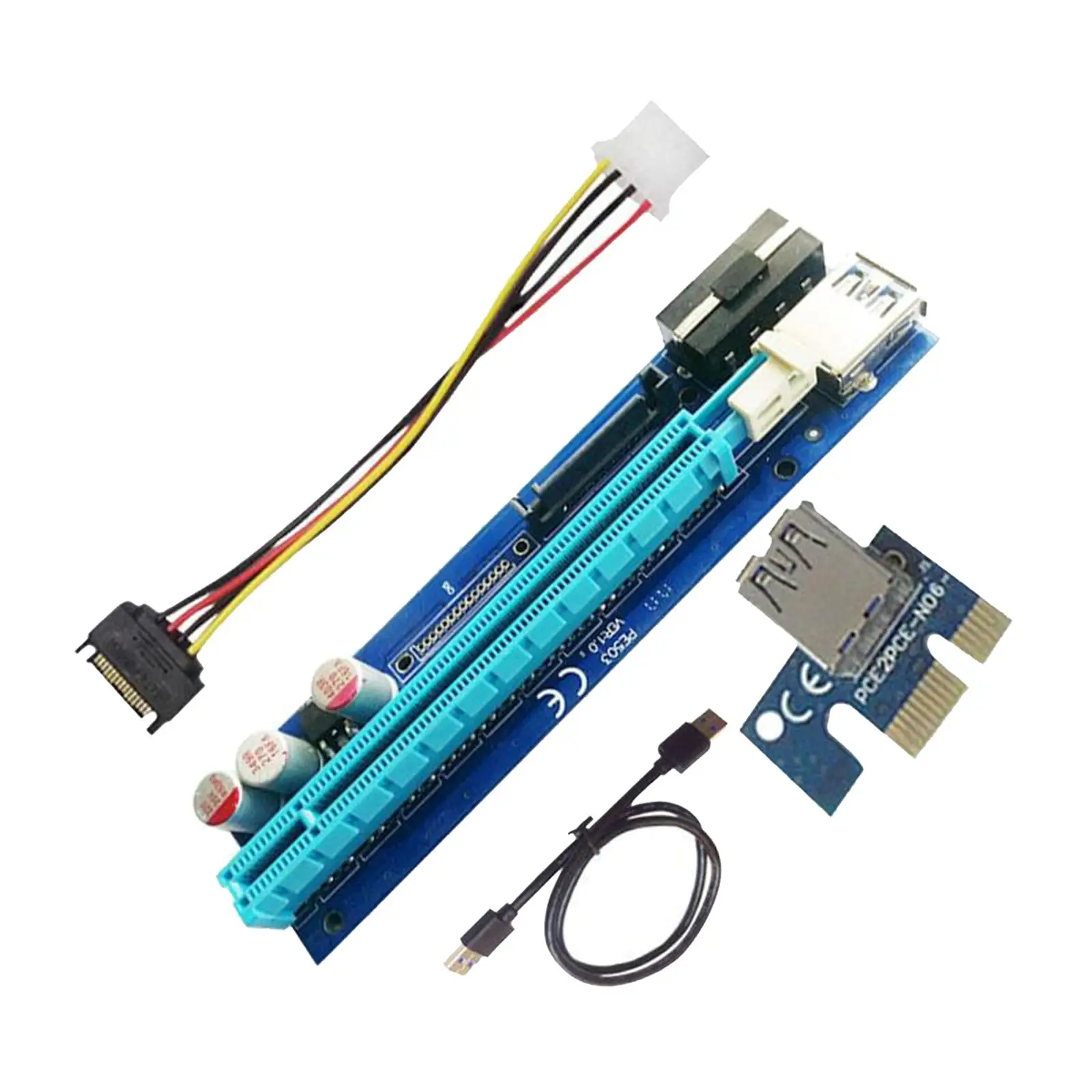 PE503 PCI-E GPU Riser Card 4PIN+ Адаптер питания для биткойн-майнера