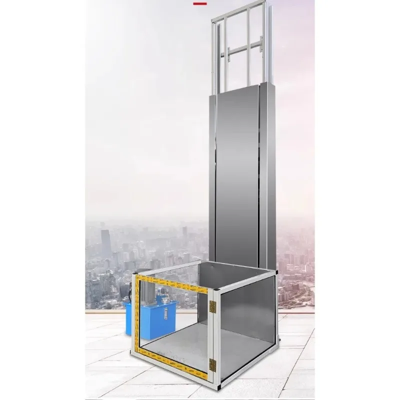 Household electric hydraulic freight elevator small rail lifting