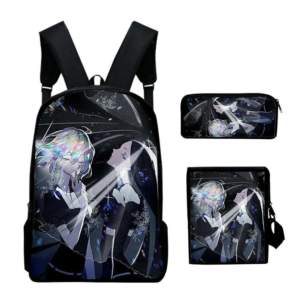 

Harajuku 3D mirror Earth Print school backpack, laptop backpack, backpack, tilted shoulder bag, pencil stool, 3pcs total