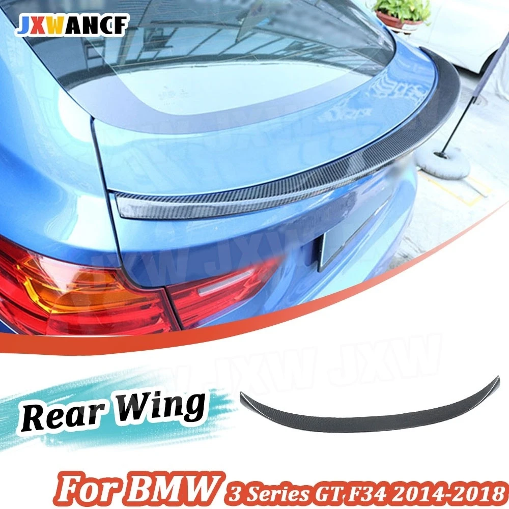 

JXWANCF Carbon Fiber Rear Spoiler Boot Lid Wings For BMW 3 Series GT F34 320i 328i 335i 2014 - 2018 Trunk Trim FRP
