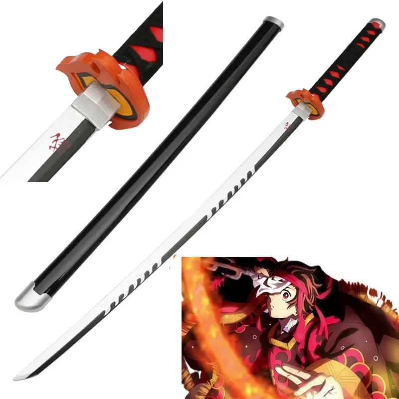 Role Playing God of Fire Satoman Tanjiro Anime Sword Weapon Model Cosplay 104cm Wood Katana