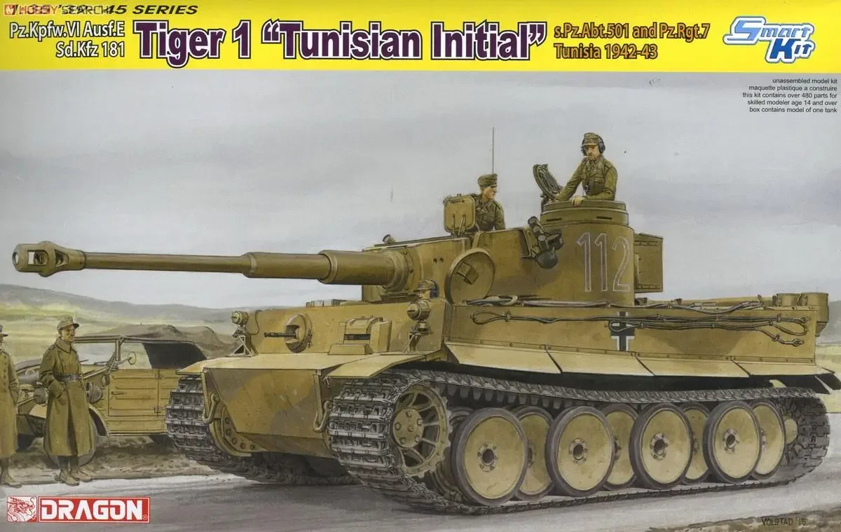 

DRAGON 6608 1/35 Scale '39-45' PZ.KPFW.VI AUSF.ESD.KFZ 181 TIGER 1 "TUNISIAN INTIAL"