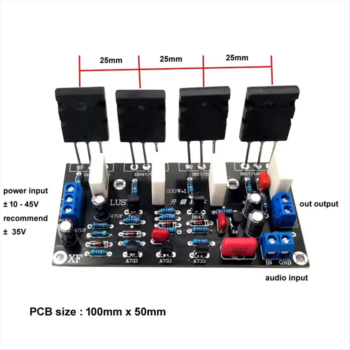 A99X 2SC5200+2SA1943 High Power Mono 100W DC 35V Finished Power Amplifier Board view 4