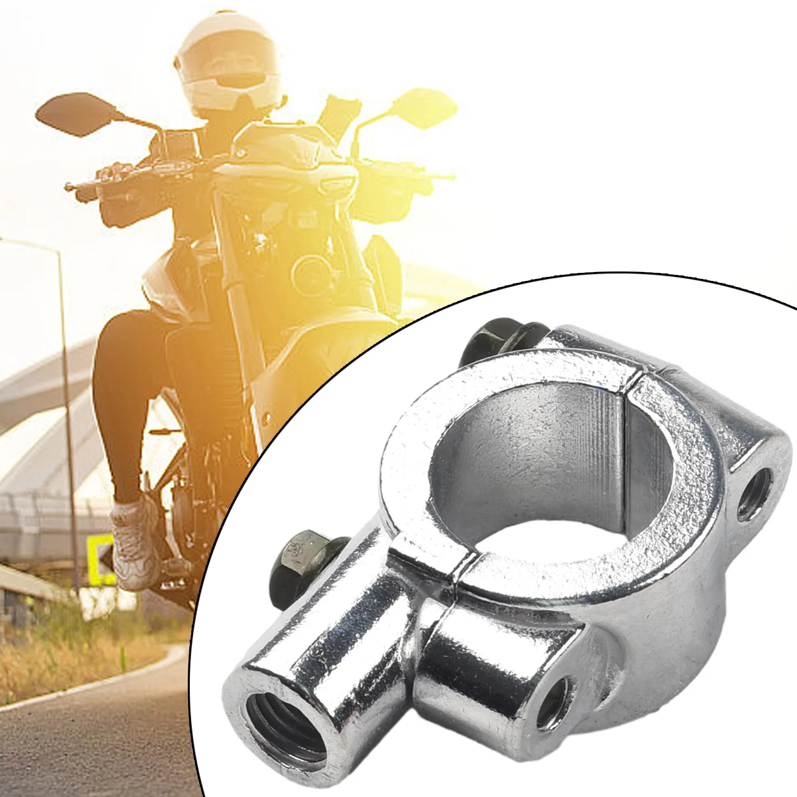 

10mm Motorcycle Mirror Mount Holders Bracket Clamp For 7-8in Motorbike Handlebar Aluminum Alloy Mirror Mount Accessories