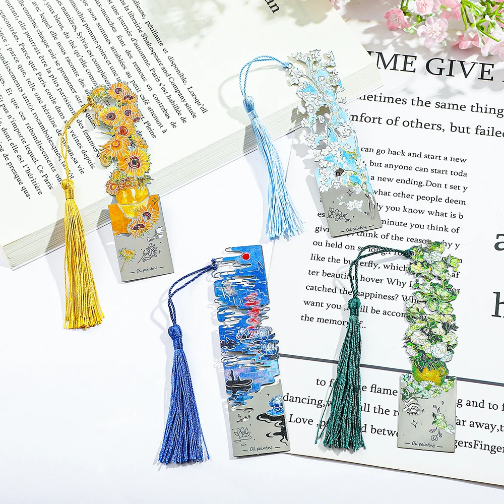 

1pc Hollow Flower Bookmark, Creative Painting Metal Bookmarks for Teachers Office Supplies, Reading Accessories for Book Lovers