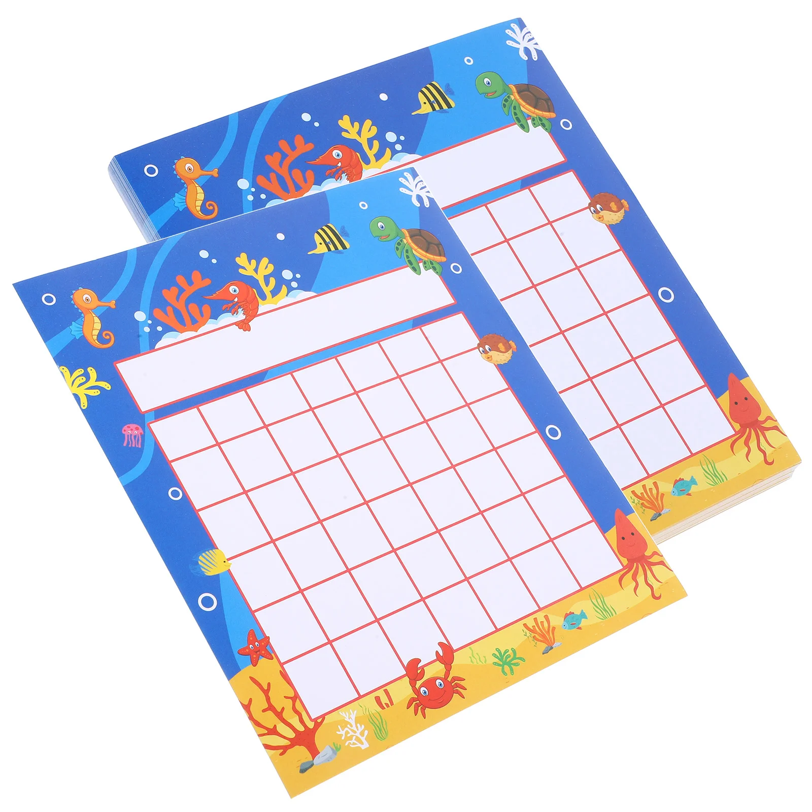 

50 Sheets Incentive Card Reward Punch Cards Star Chart for Kids Behavior Classroom Incentives Cartoon
