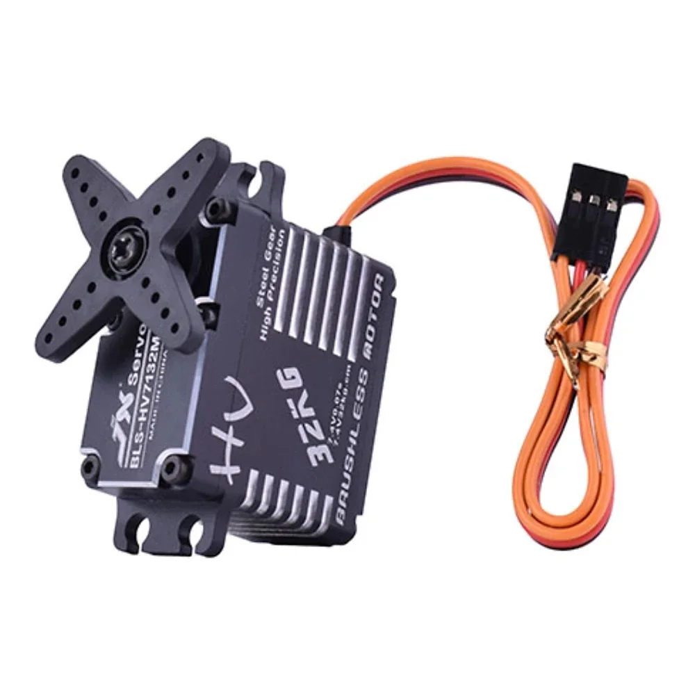 Jx servo BLS-HV7132MG 32kg 7.4v 0.07sec engrenagem de aço de precisão de alta velocidade cnc digital sem escova para carro rc robô avião drone