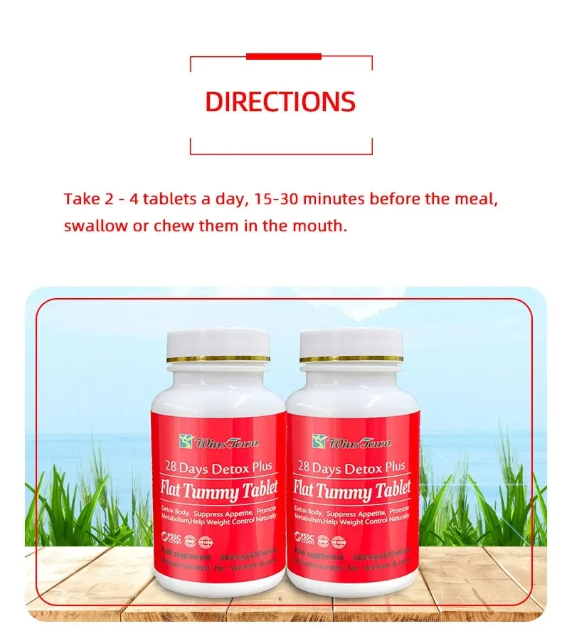 28 Day Teblet Detox Plus Flat Tummy Tablet Detox Body Suppress Appetite Promote Metabolism