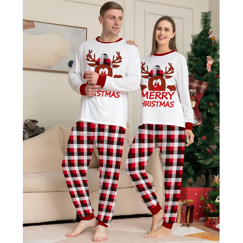 Family Christmas Matching Pajamas Set 2024 Xmas Father Mother Kids Clothes Pyjamas Mom And Daughter Son Sleepwear Look Outfits