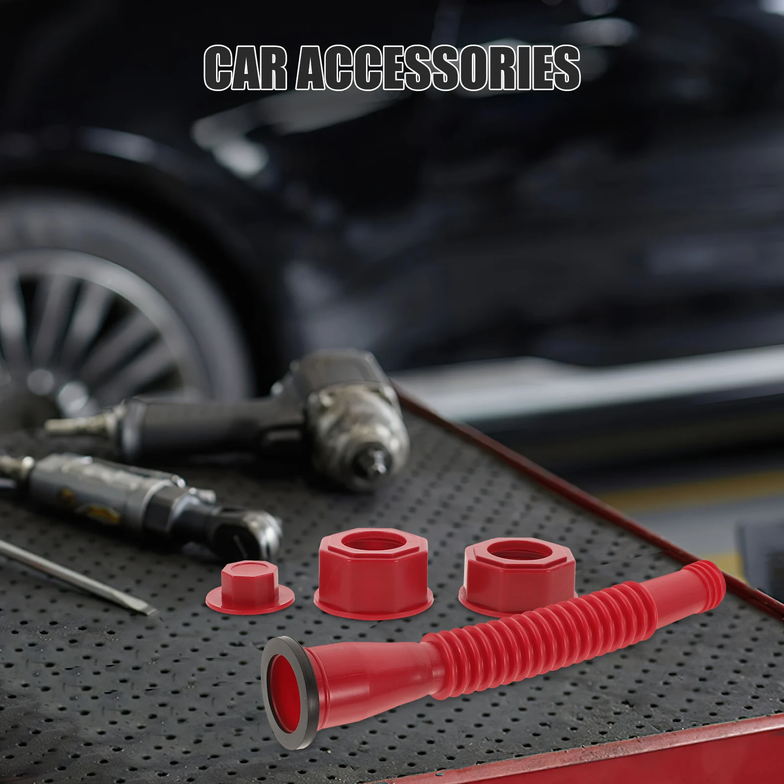 

1 set Nut Gas Bucket Vent Cap Flexible Can Spout Replacement Red Nozzle Fuel Pipe Exhaust Plug Anti-Slip Wear-Resistant Outdoor