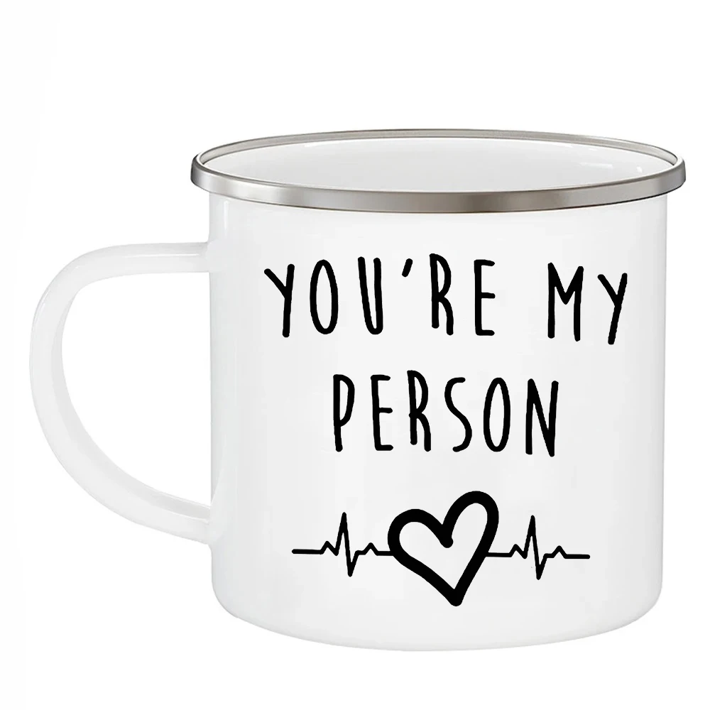 TV Shows Greys Anatomy Cups Your're My Person Enamel Mugs 12OZ Coffee Mugs Home Decal Juice Milk Water Mug Camping Drinkware