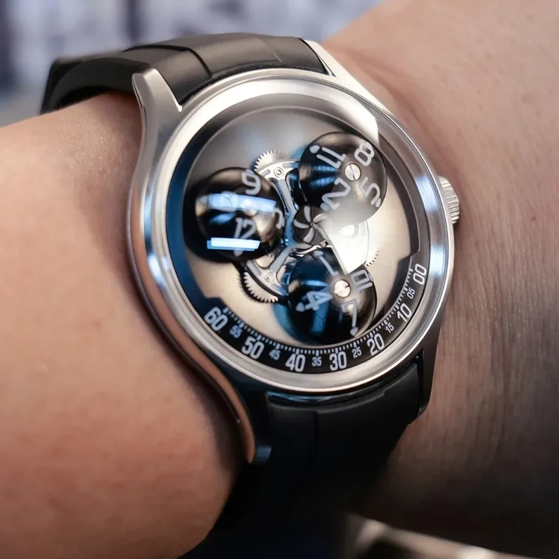 

OBLVLO мужские автоматические часы 41 мм механические наручные часы светящиеся 5ATM водостойкие сапфировые звездчатые колеса концептуальный циферблат вращающиеся 3 диски