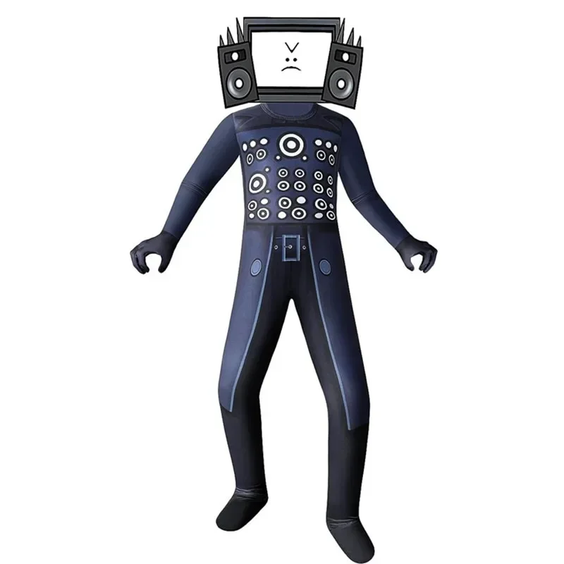 Skibidi T-Toilette Cosplay Kostüm Spiel Skibidi Audio Mann TV Mann Camcorder man Kostüme Overall Maske Halloween für Frauen Männer Jungen