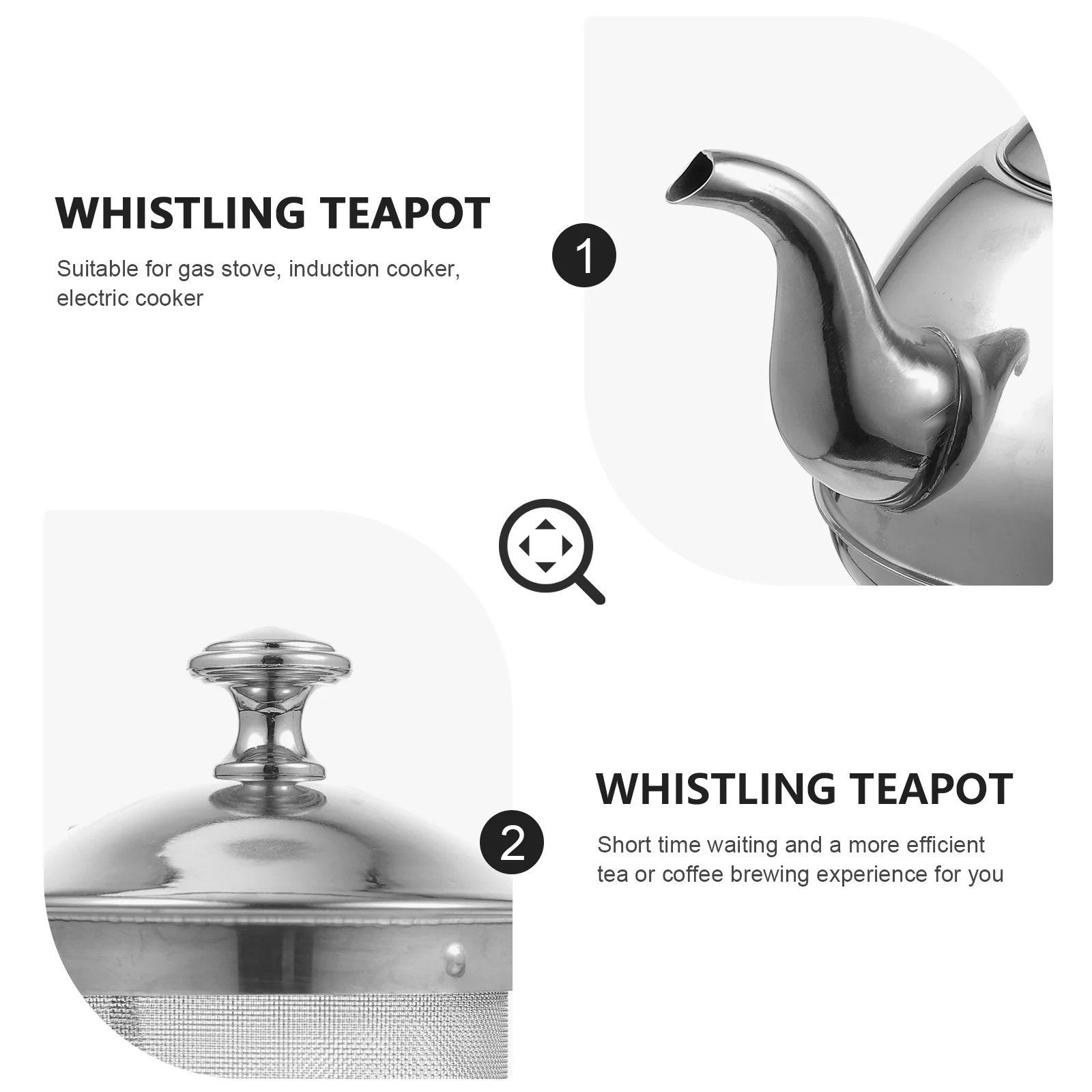 

1pc Stainless Steel Tea Kettle 1.5L Glossy Stovetop Boiling Kettle For Gas Stove With Filter Coffee Teapot Home Kitchen Use