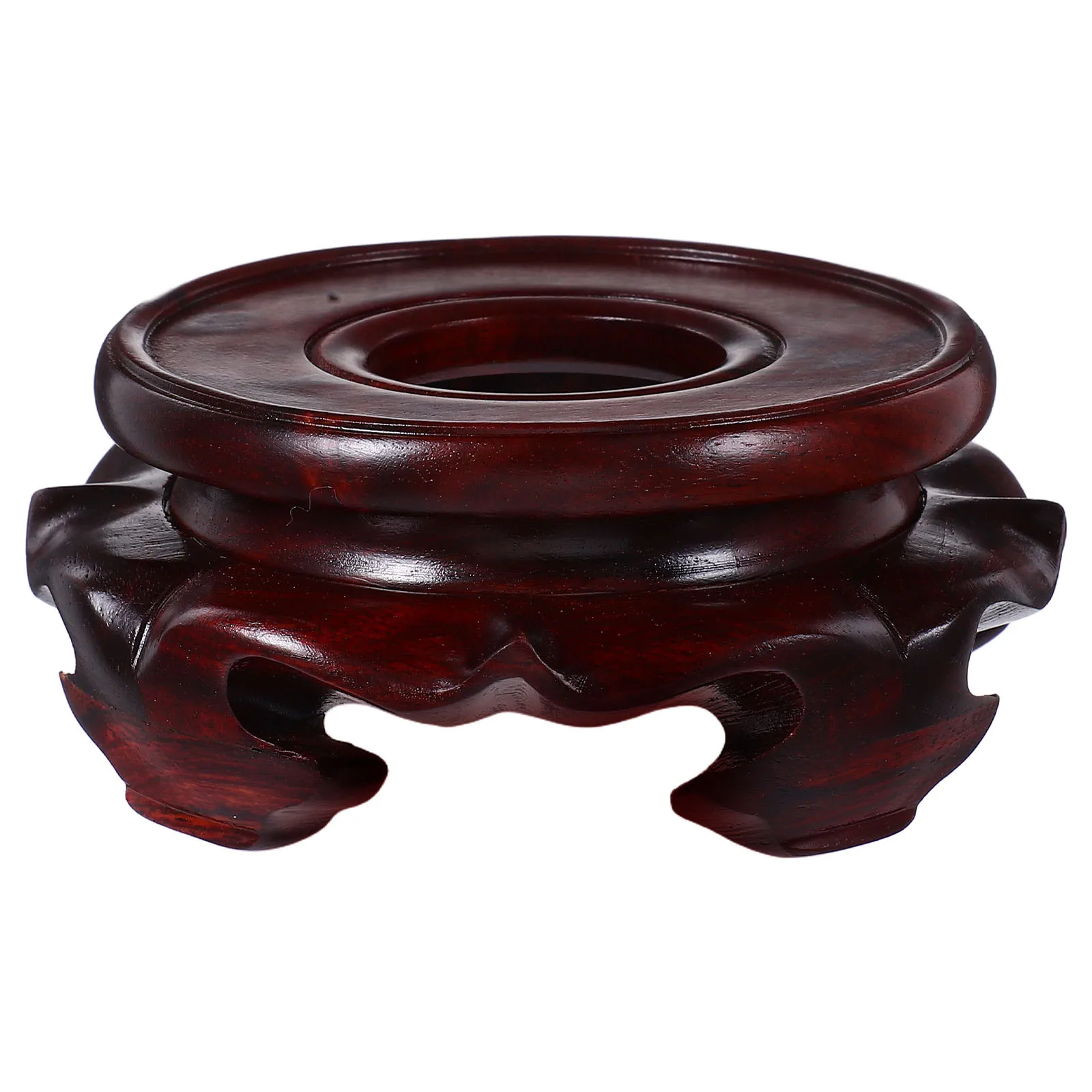 

Crystal Ball Wooden Base Round Hollow Lightweight Design Crystal Sphere Display Stand Small Ball Display Pedestal