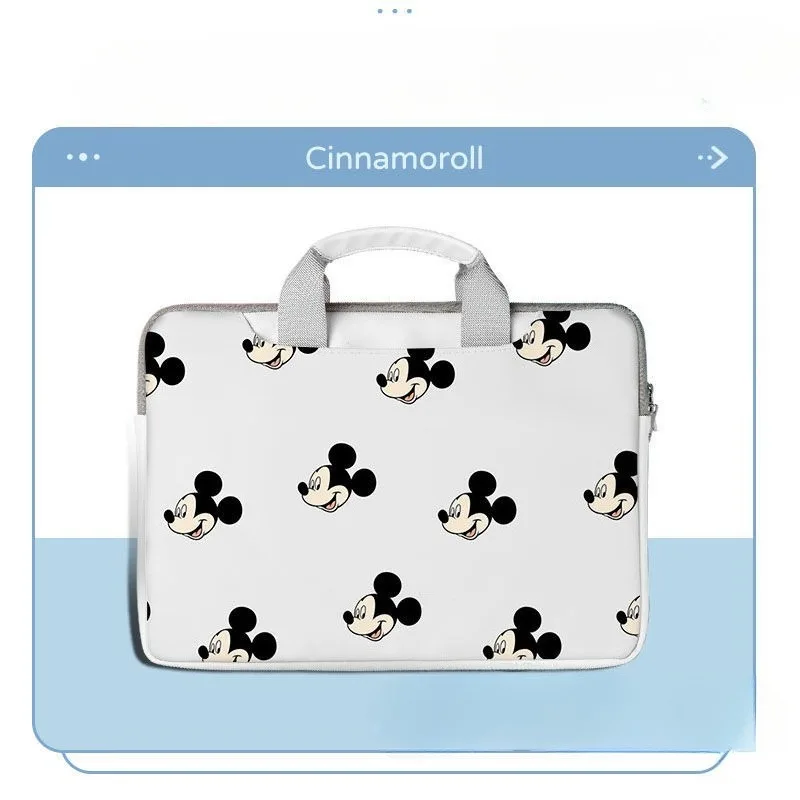 ديزني ميكي عالية القيمة الإبداعية الجديدة المحمولة Crossbody ثنائي الغرض حقيبة دفتر الرسوم المتحركة الكرتون بسيط حقيبة تخزين الكمبيوتر