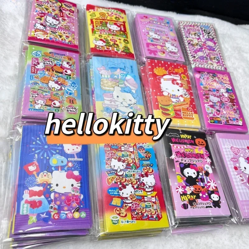 Kawaii Sanrio Hello Kitty Sealing Stickers Cute Cartoon Toy Sticker Hand Account Card Unboxing DIY Materials  Fans Anime Sticker