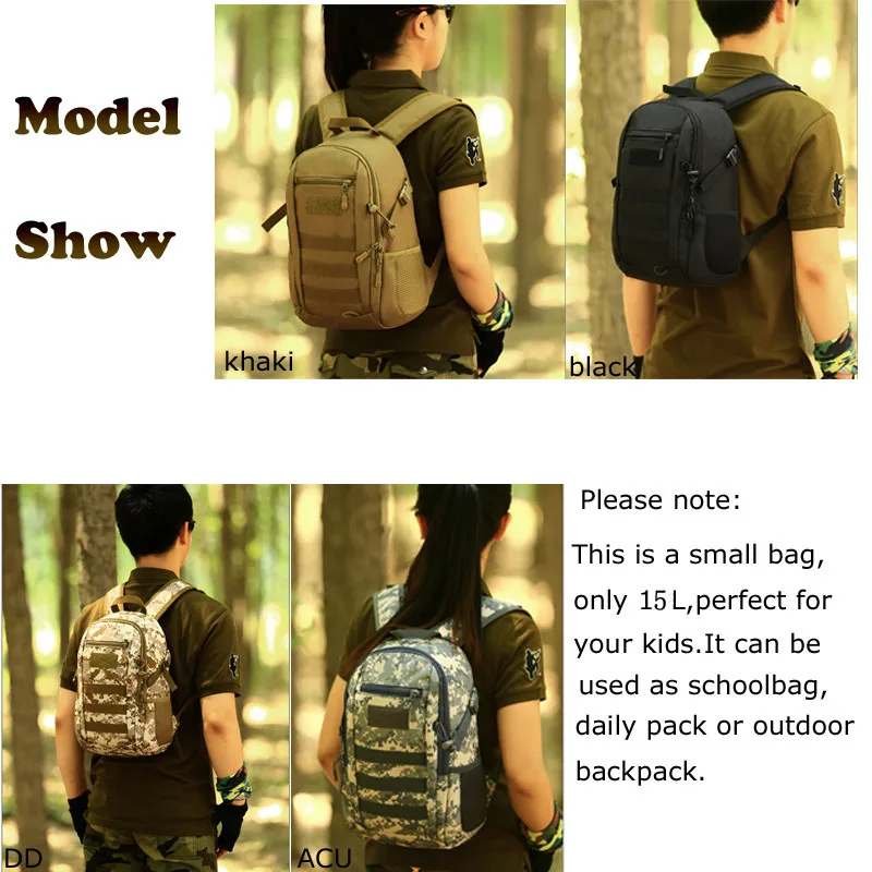 2024 Outdoor Backpack Rucksacks Men 15L Waterproof Sport Travel Backpacks Camping Mochila Fishing Hunting Bags