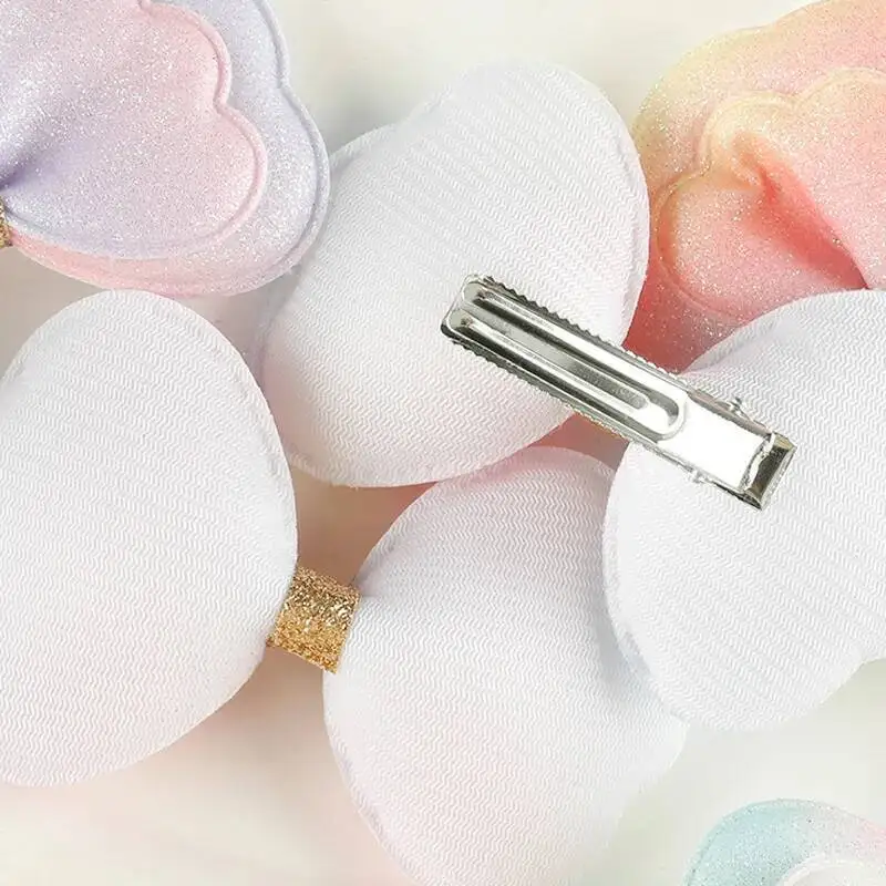 Scallion powder Cute bow gradually changing color DIY headwear accessories for little girls' hair and clothing bag decoration