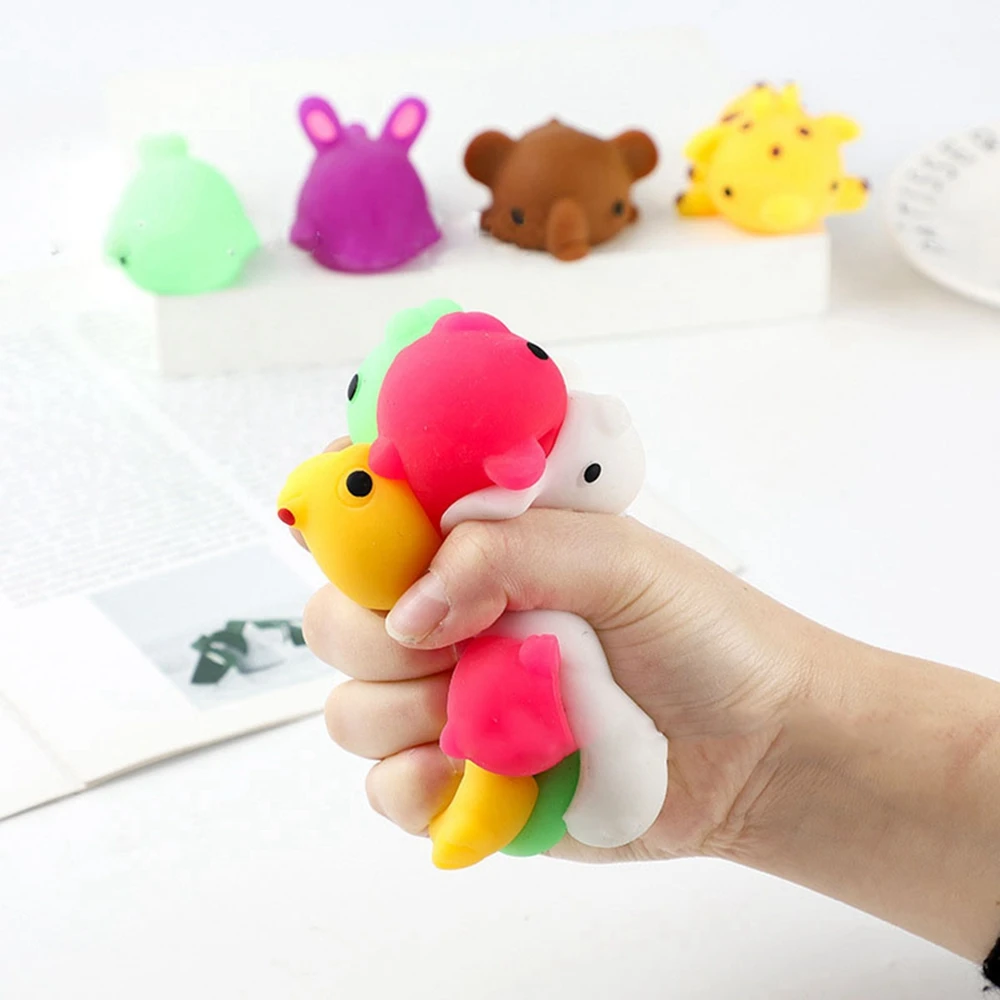 5Pcs for Kids Random Large Size 3inch Kawaii squishies Mochi Animals Stress Reliever Anxiety Gifts Rabbit Toys Party Favors with