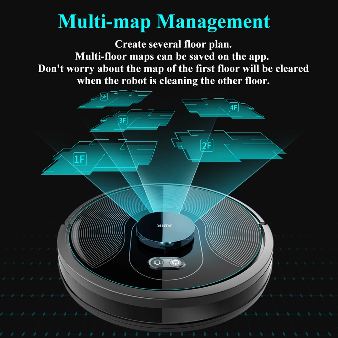 (Código de cupón: EU1000) ABIR-Robot aspirador X8, sistema láser, mapas de múltiples pisos, limpieza de zona, ajuste de área limitada para lavado de