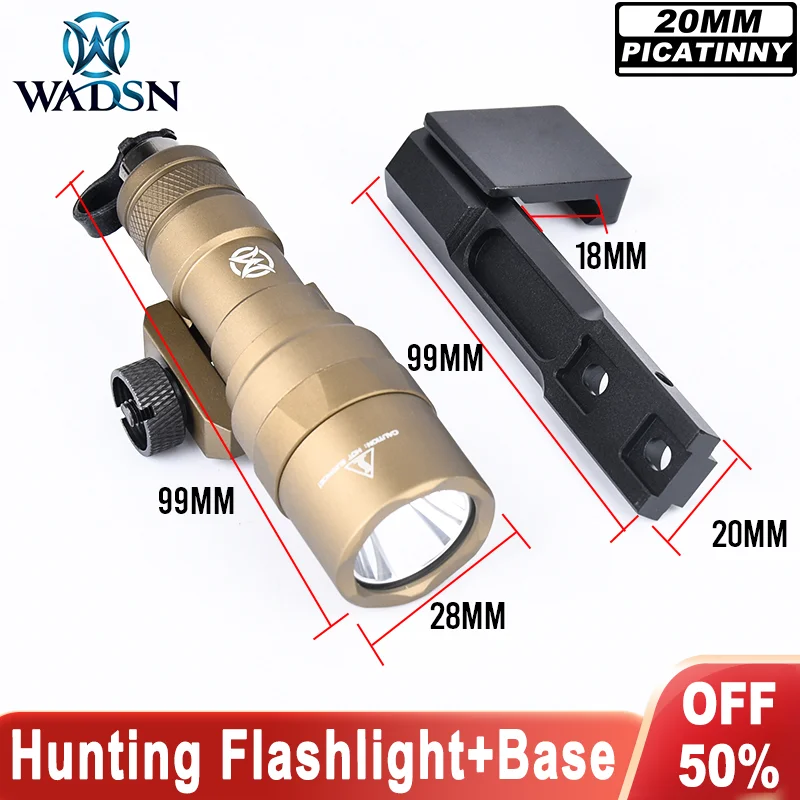 

WADSN SF M300 M300C Flashlight 400lumens White Light Metal Offset Mount Base Fit 20MM Picatinny Rail Airsoft Scout Accessories