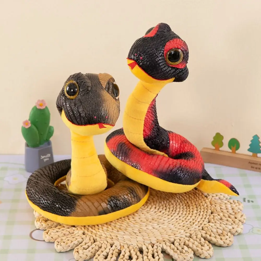 สวัสดีปีใหม่งูปีตุ๊กตาของเล่นสไตล์จีนโชคดีตาใหญ่งูตุ๊กตาของเล่นนุ่ม Zodiac Mascot