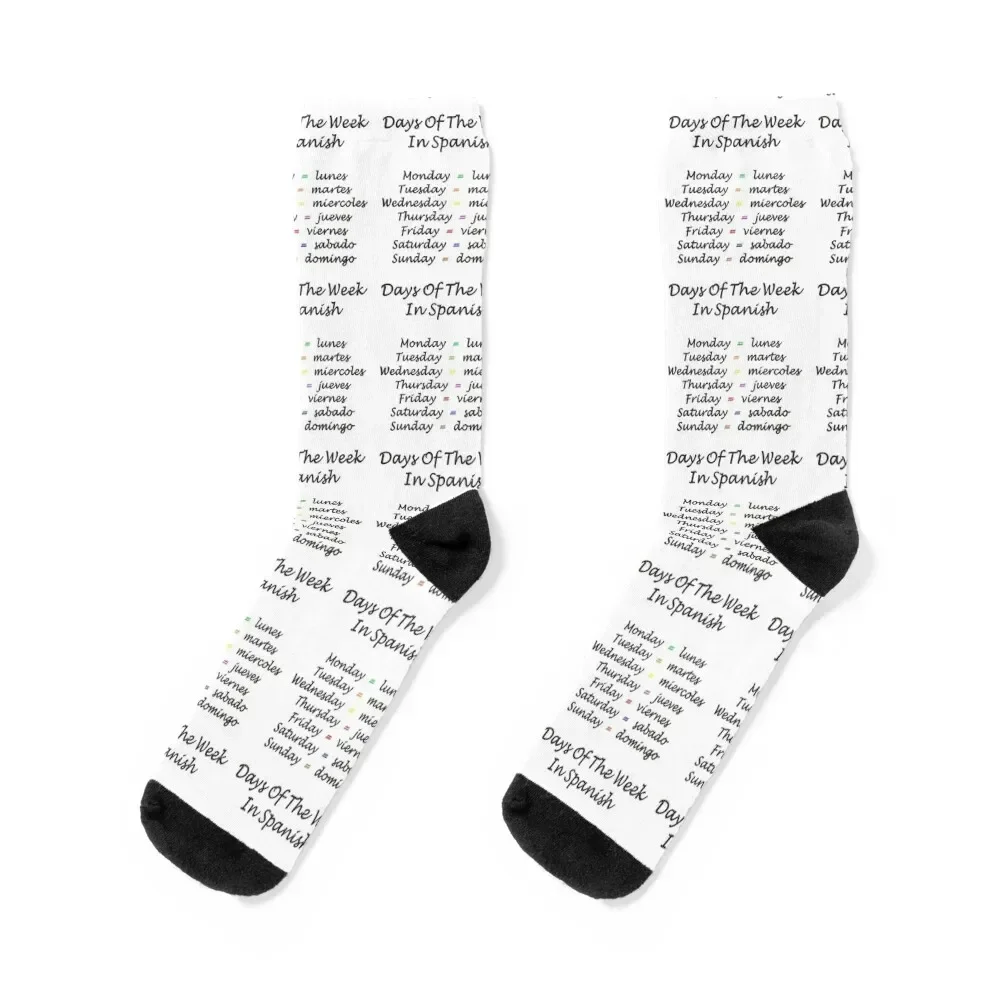 Days Of The Week In Spanish Socks snow Crossfit sports stockings christmass gift Socks Women's Men's