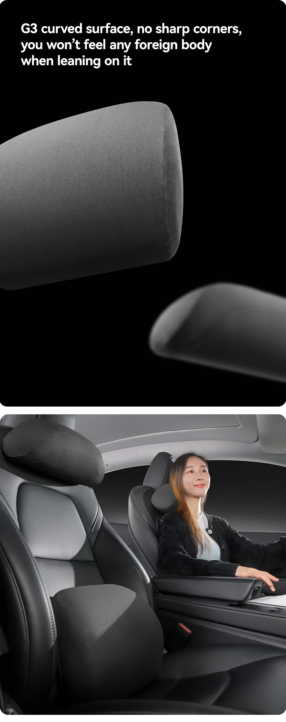YZ Für Tesla Model 3 Y YL Juniper Highland Nackenkissen Memory-Schaum Schützende Lendenwirbelstütze Sitzkissen Kopfstützen-Zubehör – Detail 7