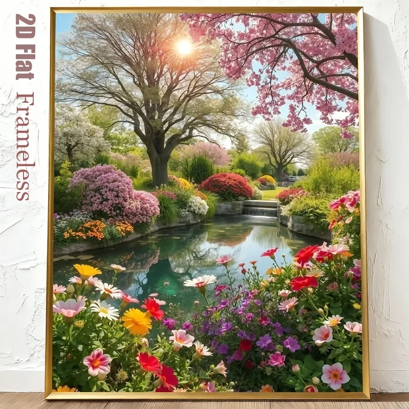 Professional Art Use 2D Flat, 1 Set DIY Paint by Numbers Kit for Beginners and Adults, Includes Acrylic Paints, Canvas, 3 Pai