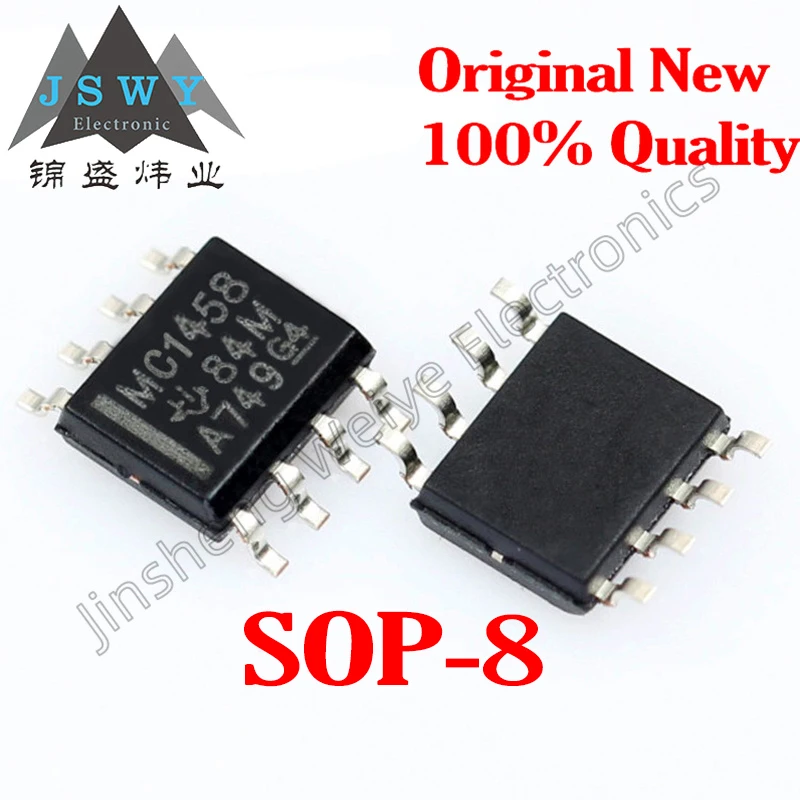 

(20/50 pieces) MC1458DR MC1458 SOP-8 Dual Operational Amplifier Chip 100% brand new original stock Fast shipping