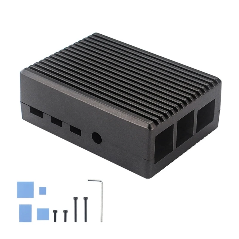 

Aluminum Alloy Case Enclosure for Raspberry Pi 4 4B Model Passive Cooling Metal Shell- Box Heat Dissipation for Pi 4B