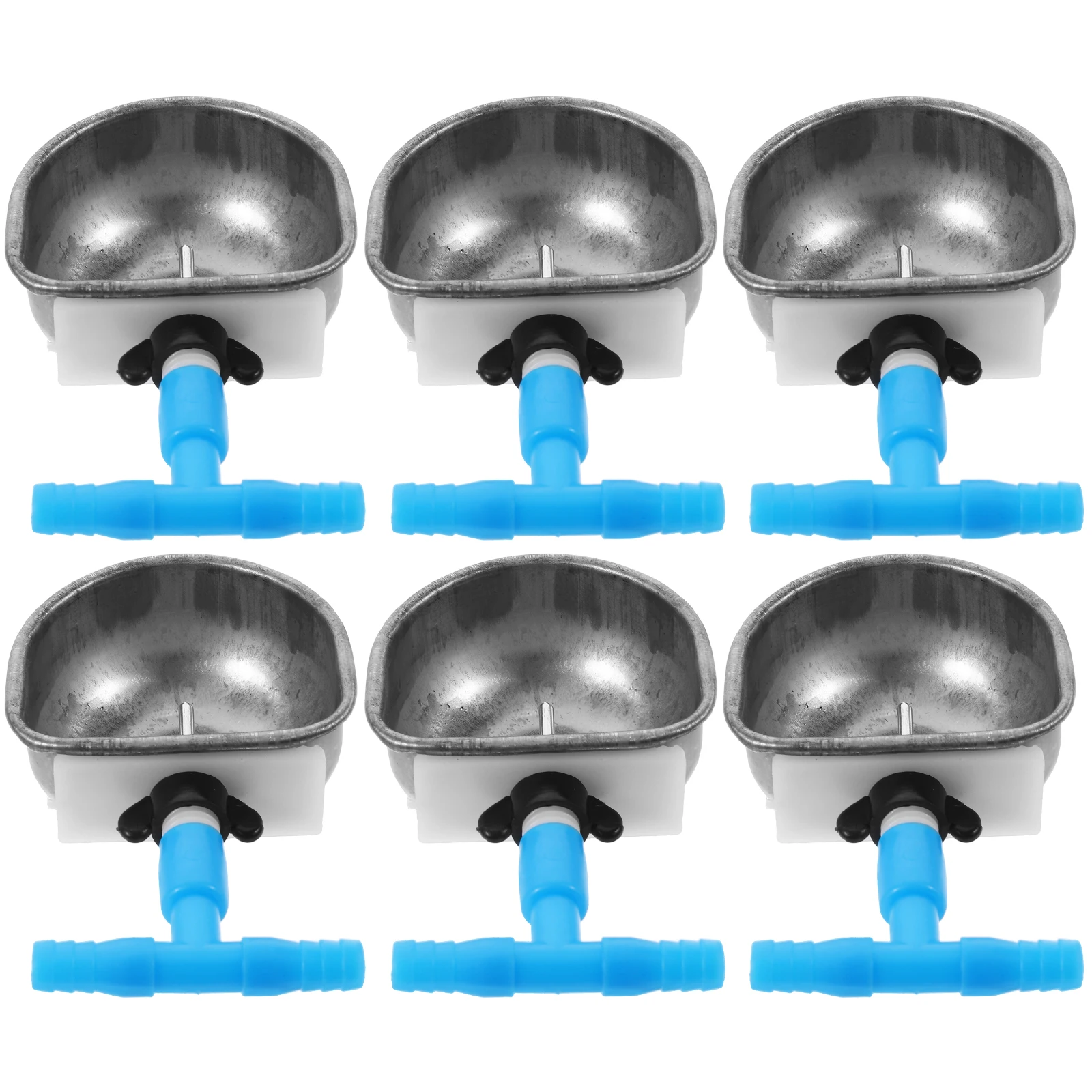 

6pcs Rabbit Drinking Water Bowl Automatic Bunny Waterer Trough Pet Feeder Small Size Lightweight Stainless Steel Cage Hanging