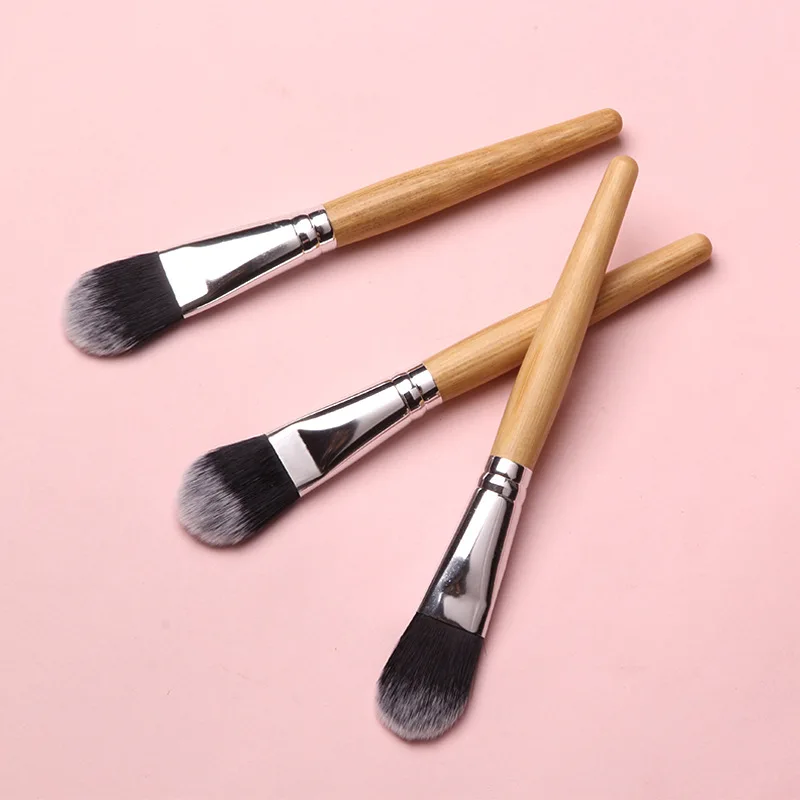 Pennello per ombretto Occhi sintetici Ombre Ombra Trucco Cosmetici Strumento di bellezza Applicatore Manico in bambù Pennello per maschera facciale Capelli in fibra